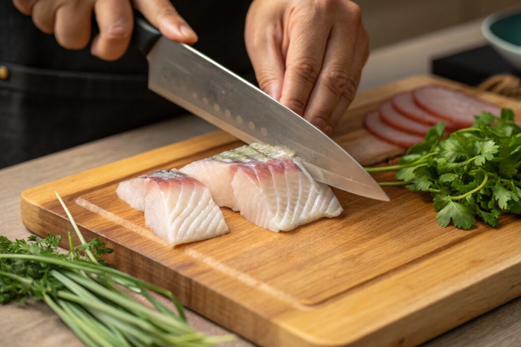 Practical techniques for authentic Japanese recipes, including knife skills for precise fish filleting.