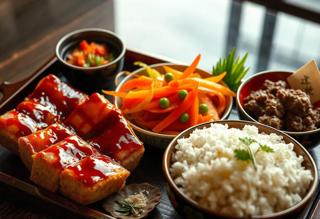 image showcasing a variety of Japanese minced beef dishes like hambaagu, soboro, and minced beef bowls. 