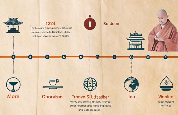 Timeline showing key historical milestones from Buddhist shojin ryori to modern global adoption of Japanese vegan cuisine.