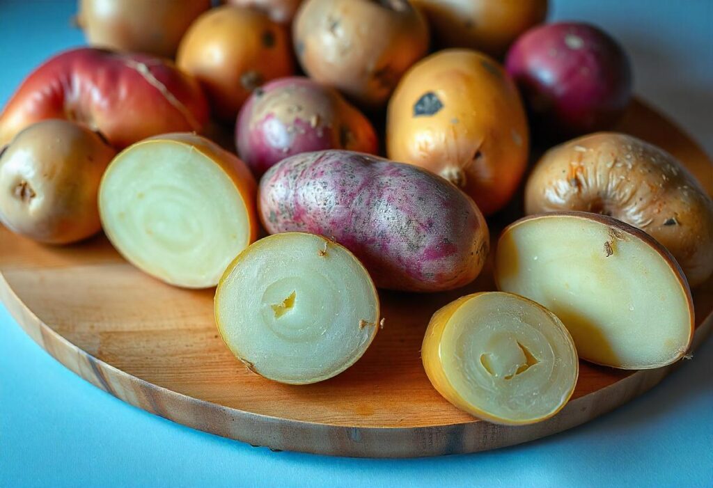 Different varieties of Japanese sweet potatoes (Satsumaimo, Murasaki Imo, Beni Haruka) for Japanese Sweet Potato AirFryer Recipe