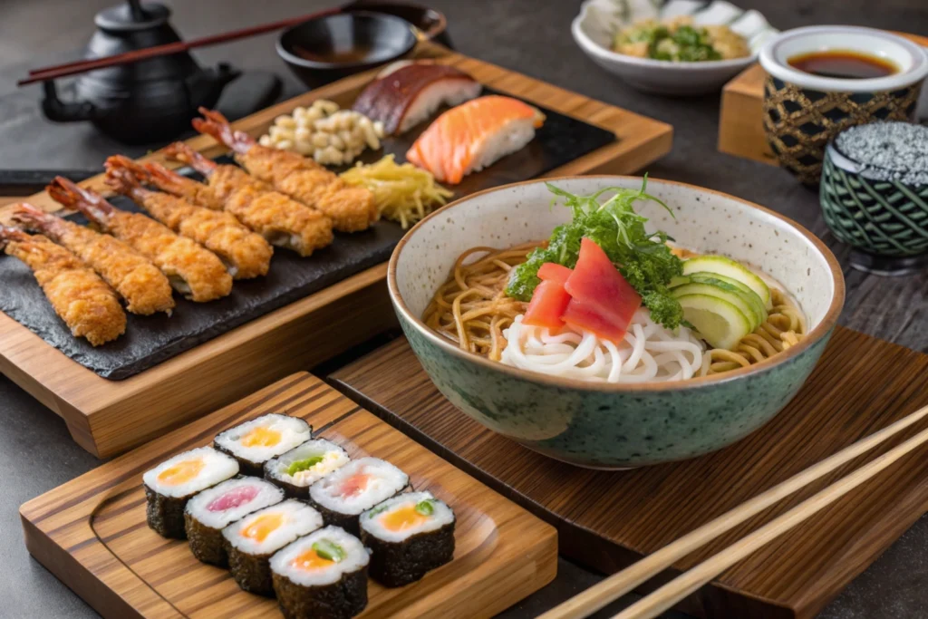 Best Japanese Foods, sushi, ramen, tempura, tonkatsu, sashimi, yakitori, okonomiyaki, udon, miso soup, and takoyaki